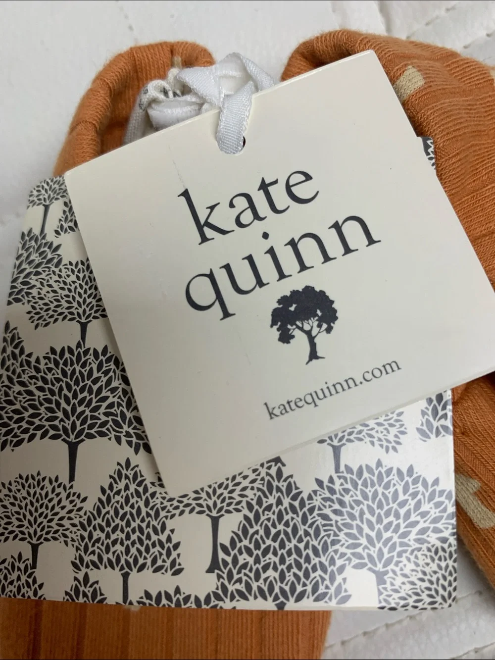 Kate Quinn Organic Cotton Brown Mushroom Print Baby Booties Unisex NWT